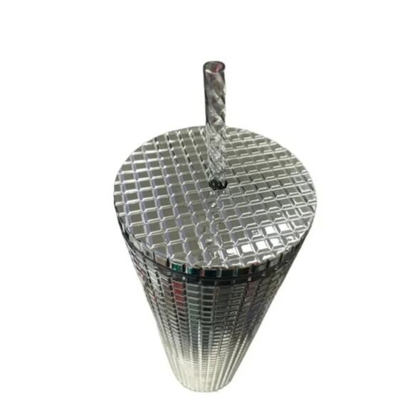 Starbucks 2023 Holiday Silver Disco Ball Mirror Venti Tumbler NWT Water Bottle - Picture 6 of 8